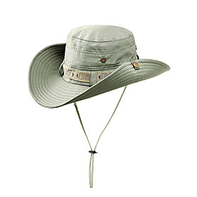 Fishing Sun Boonie Hat Waterproof Summer UV Protection Safari Cap Outdoor Wide Brim Hunting Hat Army Green Dark Green Khaki for Hunting Fishing Climbing Bucket