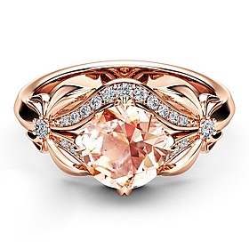 Ring Crystal Vintage Style Rose Gold Copper Rose Gold Plated Imitation Diamond Flower Elegant Fashion Korean 1pc 6 7 8 9 10 / Women's / Knuckle Ring