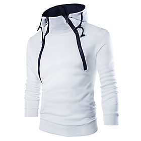 Homme Sweat-shirt Couleur Pleine Col Rond Décontractée Pulls Capuche Pulls molletonnés Mince Noir Blanche Bleu Marine