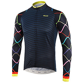 Arsuxeo Men's Long Sleeve Cycling Jersey Winter Fleece Royal Blue White Bike Top Mountain Bike MTB Road Bike Cycling Back Pocket Sweat-wicking Sports Arsuxeo Men's Long Sleeve Cycling Jersey Winter Fleece Royal Blue White Bike Top Mountain Bike MTB Road Bike Cycling Back Pocket Sweat-wicking Sports