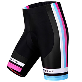 WOSAWE Women's Cycling Padded Shorts Spandex Bike Shorts Padded Shorts / Chamois Pants Windproof Breathable Quick Dry Sports Stripes Black Mountain Bike MTB Ro