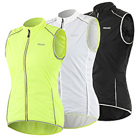 Arsuxeo Women's Cycling Vest Polyester Green White Black Bike Vest / Gilet Windproof UV Resistant Quick Dry Reflective Strips Back Pocket Sports Soli Arsuxeo Women's Cycling Vest Polyester Green White Black Bike Vest / Gilet Windproof UV Resistant Quick Dry Reflective Strips Back Pocket Sports Soli