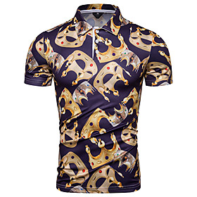 Men's Golf Shirt Graphic Short Sleeve Daily Tops Navy Blue