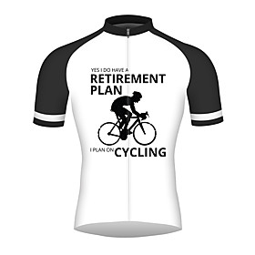 21Grams Retirement Plan Men's Short Sleeve Cycling Jersey - Blue Red Orange Bike Jersey Top Quick Dry Breathable Reflective Strips Sports Summer 100% Polyester