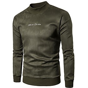 Men's Pullover Sweatshirt Graphic Text Letter Round Neck Casual Hoodies Sweatshirts  Long Sleeve Gray Khaki Green