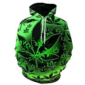 Men's Unisex Plus Size Pullover Hoodie Sweatshirt Trees / Leaves 3D Hooded Party Daily Holiday 3D Print Casual Country Hoodies Sweatshirts  Long Sleeve Black G