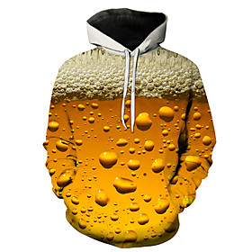 Homme Unisexe Grande Taille Sweat-shirt à capuche 3D Bière Capuche Soirée Vacances Fête de la Bière 3D effet Décontractée Vêtement de rue Pulls Capuche Pulls m