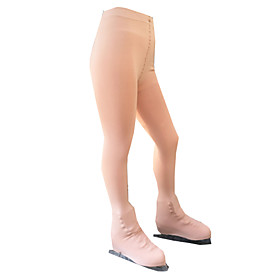 21Grams Figure Skating Pants Women's Girls' Ice Skating Tights Bottoms Khaki Spandex High Elasticity Training Competition Skating Wear Solid Colored Classic Lo