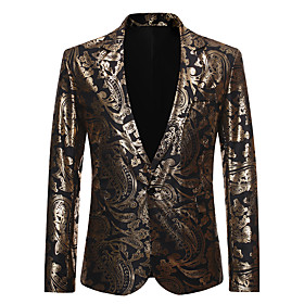 Men's Special Occasion Suits Notch Tailored Fit Single Breasted One-button Snake Print Cotton Blend