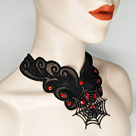 Bat Spider Women's Halloween Halloween Festival / Holiday Lace Alloy Black Women's Easy Carnival Costumes Lace / Necklace / Necklace