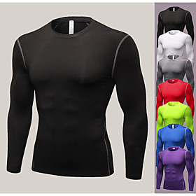 YUERLIAN Men's Compression Shirt Running Base Layer Athletic Long Sleeve Breathable Quick Dry Ultra Light (UL) Gym Workout Running Fitness Exercise S YUERLIAN Men's Compression Shirt Running Base Layer Athletic Long Sleeve Breathable Quick Dry Ultra Light (UL) Gym Workout Running Fitness Exercise S
