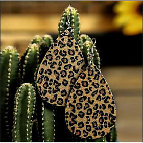 Women's Drop Earrings Earrings Dangle Earrings Classic Cut Out Teardrop Simple Leopard Print Fashion Trendy African Fur Earrings Jewelry Grid / Leopard Beige /