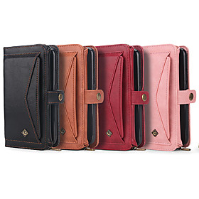 Mulitifunctional Wallet Genuine Leather Case For Samsung Galaxy S10 Plus Lite/ S9 Plus Shockproof Full Body Cases Solid Colored for S10 S9