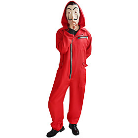 Movie / TV Theme Costumes Dali Outfits Costume Men's Women's Movie Cosplay Halloween Red Leotard / Onesie Halloween Carnival Day of the Dead Poly / Cotton Blen
