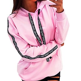 Women's Hoodie Pullover Plain Solid Colored Street Daily Holiday Basic Casual Hoodies Sweatshirts  Blue Blushing Pink Black
