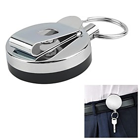 2PCS Keychain Metal Easy Pull Buckle High Elastic Retractable Steel Wire Rope Key Ring Anti-Loss Anti-Theft Telescopic Key Ring
