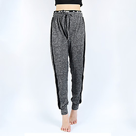 Sporty Yoga Women's Quick Dry Outdoor Sports Jogger Daily Holiday Pants Full Length Striped Black Gray