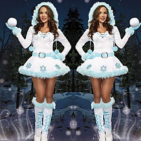 Snowman Dress Women's Adults' Costume Party Christmas Christmas Velvet Dress / Gloves / Belt / Gloves / Gloves / Belt