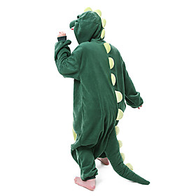Adults' Kigurumi Pajamas Nightwear Camouflage Dinosaur Animal Onesie Pajamas Polar Fleece Green Cosplay For Men and Women Animal Sleepwear Cartoon Festival / H
