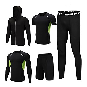 1bests Men's Full Zip Running Track Jacket Activewear Set Workout Outfits Athletic 5pcs Summer Long Sleeve Quick Dry Lightweight Breathable Fitness Gym Workout