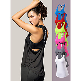 YUERLIAN Women's Running Tank Top T Back White Black Red Fuchsia Blue Mesh Spandex Yoga Fitness Gym Workout Vest / Gilet Sport Activewear Lightweight YUERLIAN Women's Running Tank Top T Back White Black Red Fuchsia Blue Mesh Spandex Yoga Fitness Gym Workout Vest / Gilet Sport Activewear Lightweight