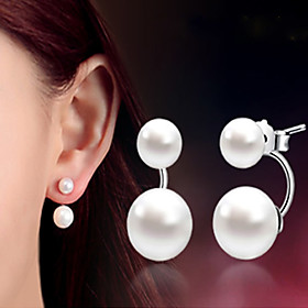 Women's Pearl Earrings Classic Music Notes Stylish Artistic Luxury Trendy Korean Platinum Plated Gold Plated Earrings Jewelry Silver For Christmas Gift Daily W
