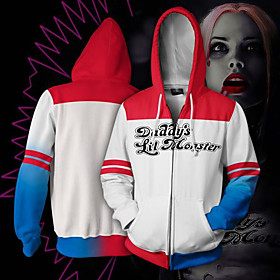 Inspiré par Cosplay Harley Quinn Costume de Cosplay Sweat à capuche Polyester Imprimer Imprimé Sweat à capuche Pour Homme / Femme / Classique Intemporel / Chi