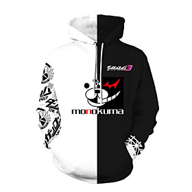 Inspiré par Cosplay Danganronpa Monokuma Costume de Cosplay Sweat à capuche Polyester Imprimer Imprimé Sweat à capuche Pour Homme / Femme