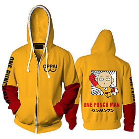 Inspiré par ONE PUNCH-MAN Cosplay Costume de Cosplay Sweat à capuche Polyester Imprimer Imprimé Sweat à capuche Pour Homme / Femme