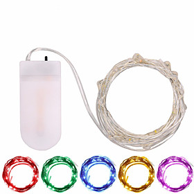 1pcs Button Battery Operated LED String Lights Silver Copper Wire 2m 20LED Fairy LED Holiday Decoration for Christmas Wedding