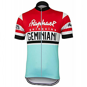 21Grams Men's Short Sleeve Cycling Jersey Summer Spandex Polyester RedBlue Italy National Flag Bike Jersey Top Mountain Bike MTB Road Bike Cycling UV Resistant