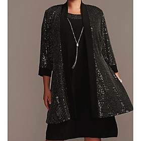 3/4 Length Sleeve Coats / Jackets Sequined Wedding Women's Wrap With Paillette