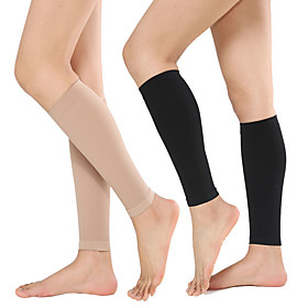 Leg Sleeves Calf Support Calf Compression Sleeves Sporty for Marathon Running Elastic Breathable Sweat-wicking Women's Men's Nylon 1 Piece Sports Black Khaki
