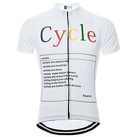 21Grams Men's Short Sleeve Cycling Jersey Summer White Bike Jersey Top Mountain Bike MTB Quick Dry Moisture Wicking Breathable Sports Clothing Apparel / Micro-