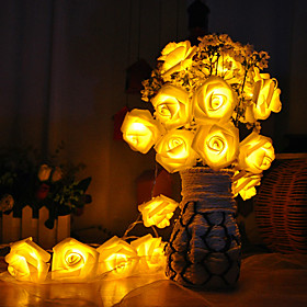 1M 10leds LED Rose Christmas Lights Holiday String Lights Valentine Wedding Decoration Flower Bulbs LED Lamp  AA Battery