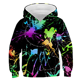 Kids Boys' Hoodie  Sweatshirt Long Sleeve Graphic 3D Print Rainbow Children Tops Active New Year