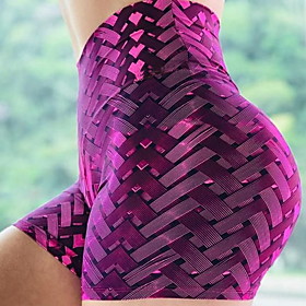 Women's High Waist Yoga Shorts Scrunch Butt Ruched Butt Lifting Shorts Tummy Control Butt Lift Quick Dry Golden Black Purple Elastane Fitness Gym Workout Runni