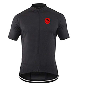 21Grams Men's Short Sleeve Cycling Jersey Summer Spandex Polyester Black Solid Color Geometic Bike Jersey Top Mountain Bike MTB Road Bike Cycling UV Resistant