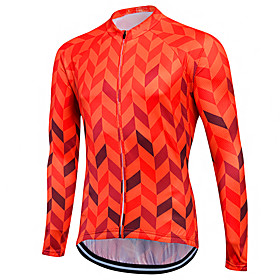 Fastcute Women's Men's Long Sleeve Cycling Jersey Winter Summer Coolmax Polyester Skin Red Purple Yellow Plus Size Bike Jersey Quick Dry Breathable Reflective