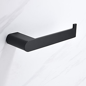 Toilet Paper Holder New Design Stainless Steel Painted Finishes Bathroom Shelf Wall Mounted Matte Black 1pc
