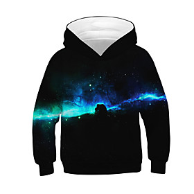 Sweat à capuche et Sweat Garçon Enfants Manches Longues 3D effet Galaxie Couleur Pleine 3D Noir Enfants Hauts Actif basique