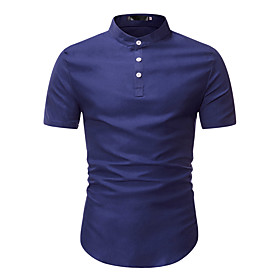 Men's Golf Shirt Solid Colored Short Sleeve Daily Tops Basic Shirt Collar Blue Red Black