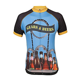 21Grams Men's Short Sleeve Cycling Jersey Summer Spandex Polyester RedBlue Gear Oktoberfest Beer Bike Jersey Top Mountain Bike MTB Road Bike Cycling UV Resista