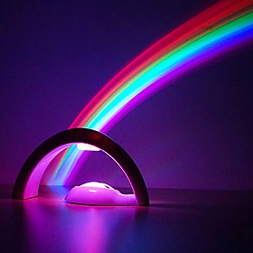 LED Night Light Rainbow Projector 3D LED Projection Lamp Night Scape Lighting Baby Kid Bedroom Night Light for Christmas Gift Birthday Sleeping Light