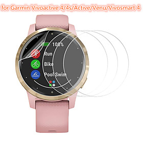 3 Pcs Smartwatch Screen Protector for Garmin Vivoactive 4/4s/Active/Venu/Vivosmart 4 Tempered Glass Transparent High Definition (HD) Scratch Proof/9H Hardness