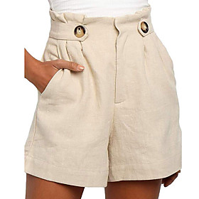 Women's Basic Shorts Pants Solid Colored Black Green Beige