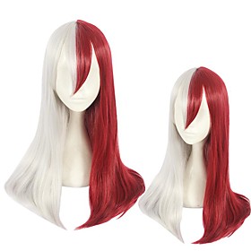 Cosplay Costume Wig Cosplay Wig Todoroki Shoto My Hero Academia / Boku No Hero Straight Middle Part With Bangs Wig Very Long Red Synthetic Hair 26 inch Women's