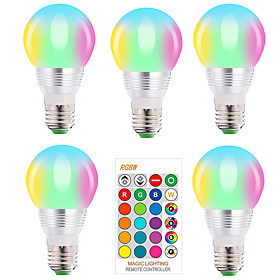 5pcs E27 E14 RGB Led Bulb 5W Dimmable 16 Color Changing Magic Bulb AC 220V 110V RGBW White IR Remote Night Light