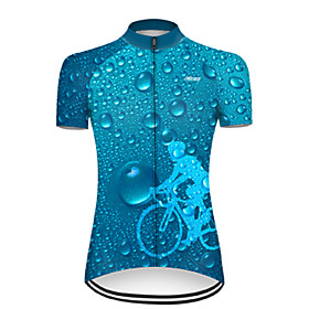 21Grams Women's Short Sleeve Cycling Jersey Summer Nylon Polyester Blue Gradient 3D Bike Jersey Top Mountain Bike MTB Road Bike Cycling Ultraviolet Resistant Q