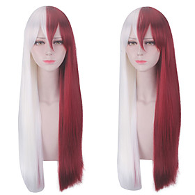 My Hero Academia Cosplay Wigs Women's Asymmetrical 23 inch Heat Resistant Fiber kinky Straight Multi-color Adults' Anime Wig